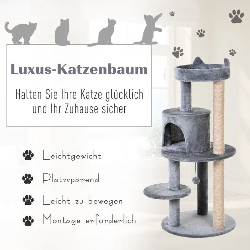 Grady 104Cm H Cat Tree: Exclusive Multi-Functional Haven for Happy Cats