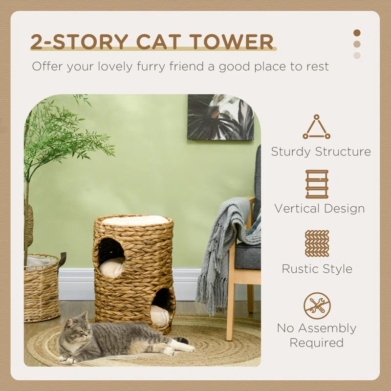 PawHut Cat Tower: Elevate Your Kitten's Comfort with Stylish and Durable Design