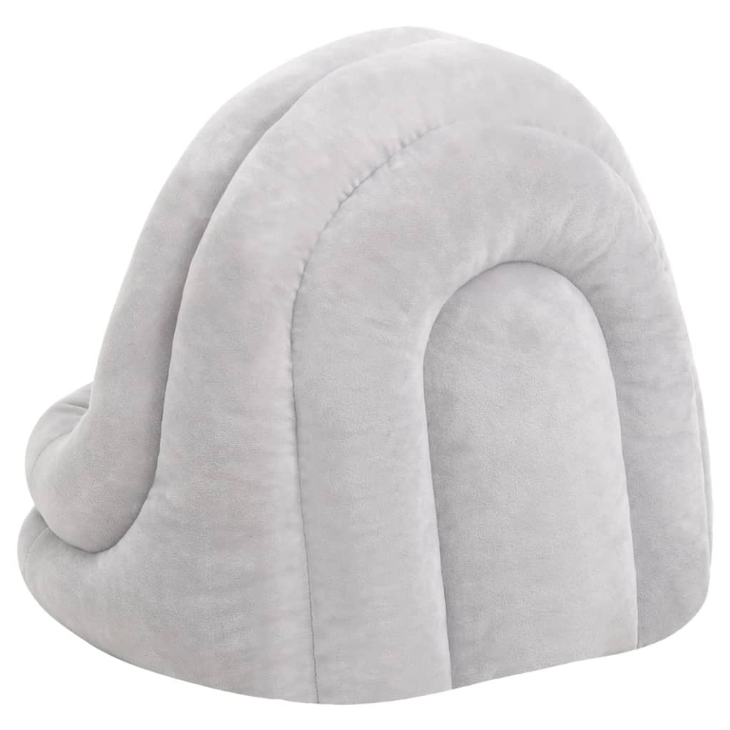 Cat Bed Grey and Cream: Luxurious 50x50x45 cm Fleece Lounger for Cats