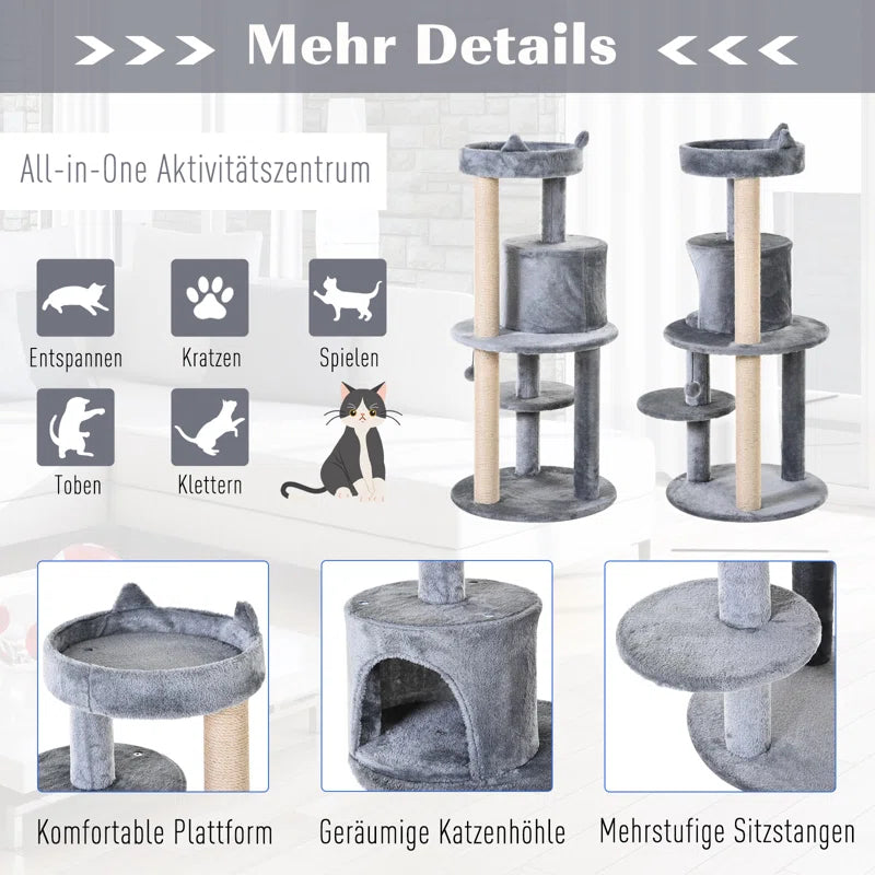 Grady 104Cm H Cat Tree: Exclusive Multi-Functional Haven for Happy Cats