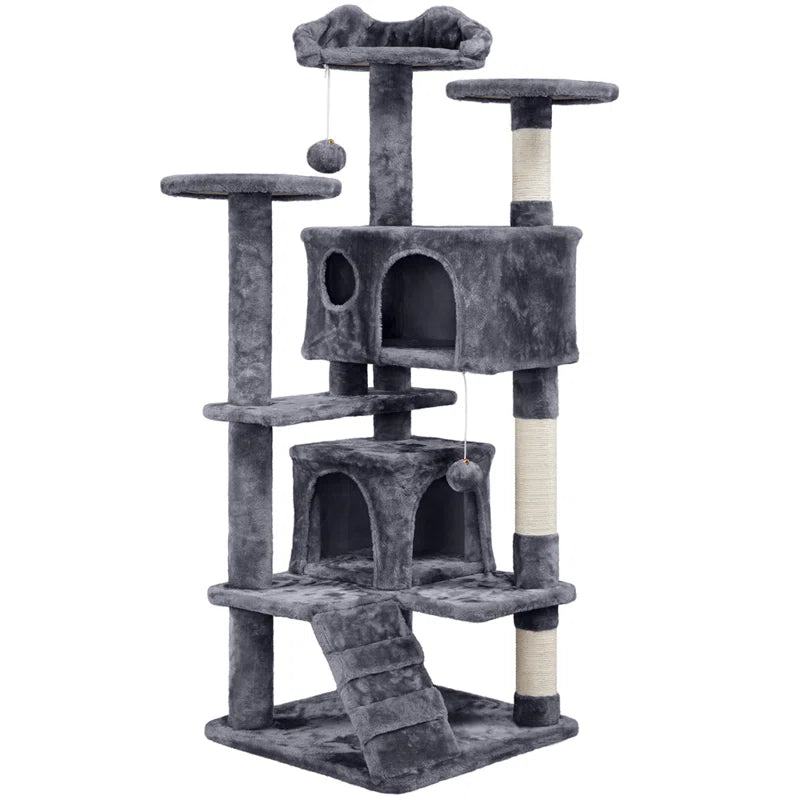 Tristin 138.5cm H Cat Tree - Exclusive Multi-Level Haven for Active Cats