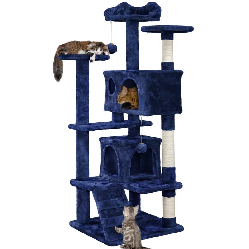 Tristin 138.5cm H Cat Tree - Exclusive Multi-Level Haven for Active Cats