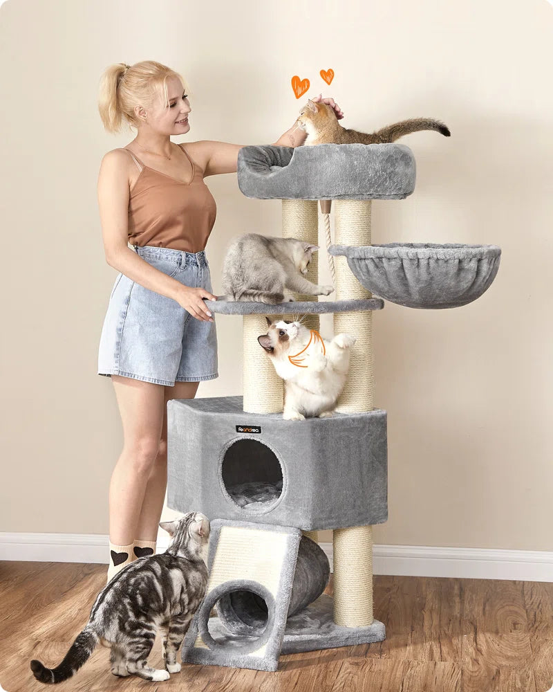 141cm H Cat Tree: Ultimate Multi-Level Playground for Your Cat