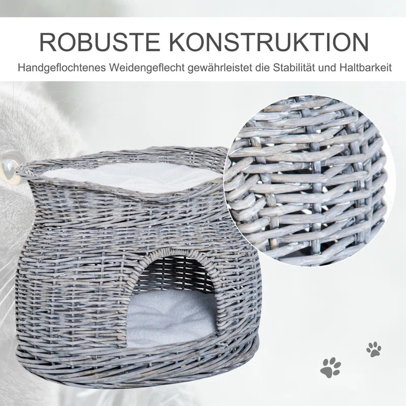 2-Tier Basket Weave Cat Bed: A Perfect Blend of Style and Comfort