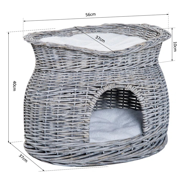 2-Tier Basket Weave Cat Bed: A Perfect Blend of Style and Comfort