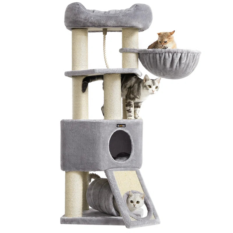 141cm H Cat Tree: Ultimate Multi-Level Playground for Your Cat