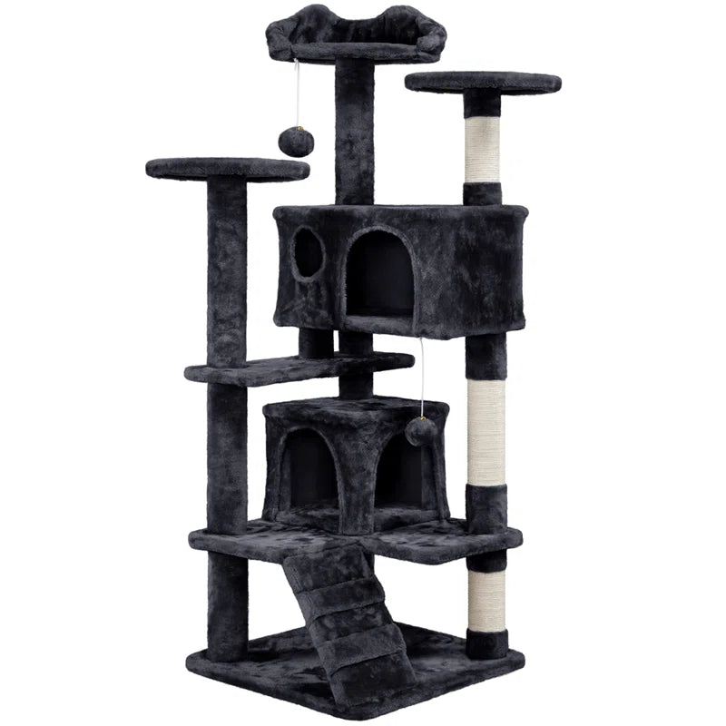 Tristin 138.5cm H Cat Tree - Exclusive Multi-Level Haven for Active Cats