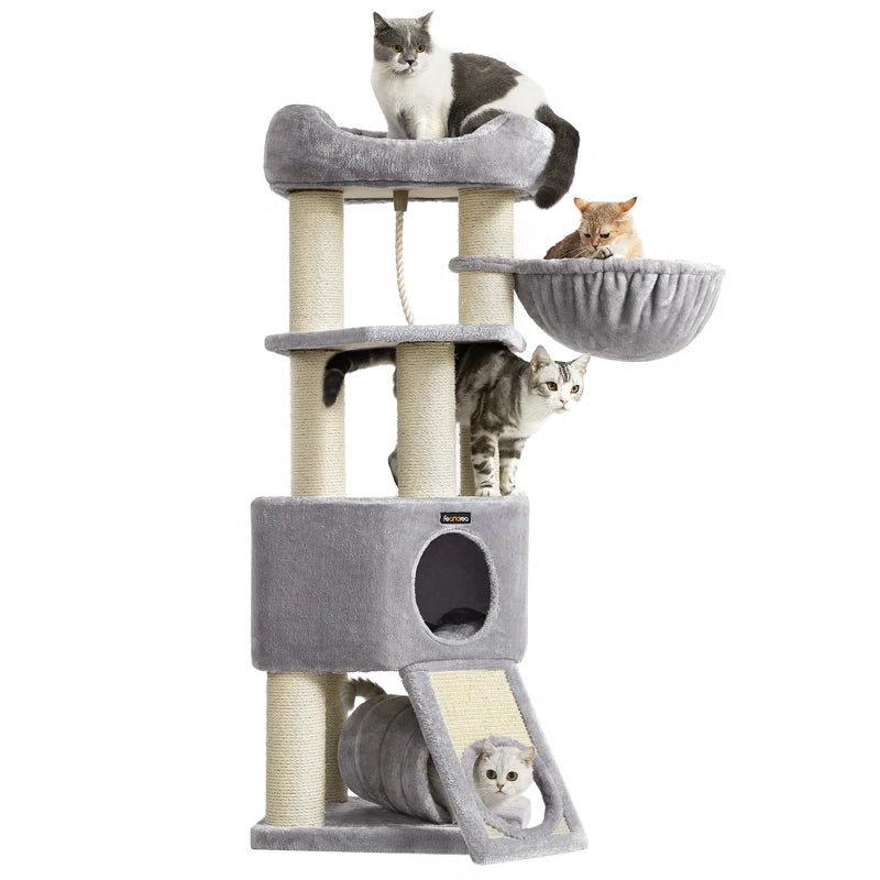 141cm H Cat Tree: Ultimate Multi-Level Playground for Your Cat