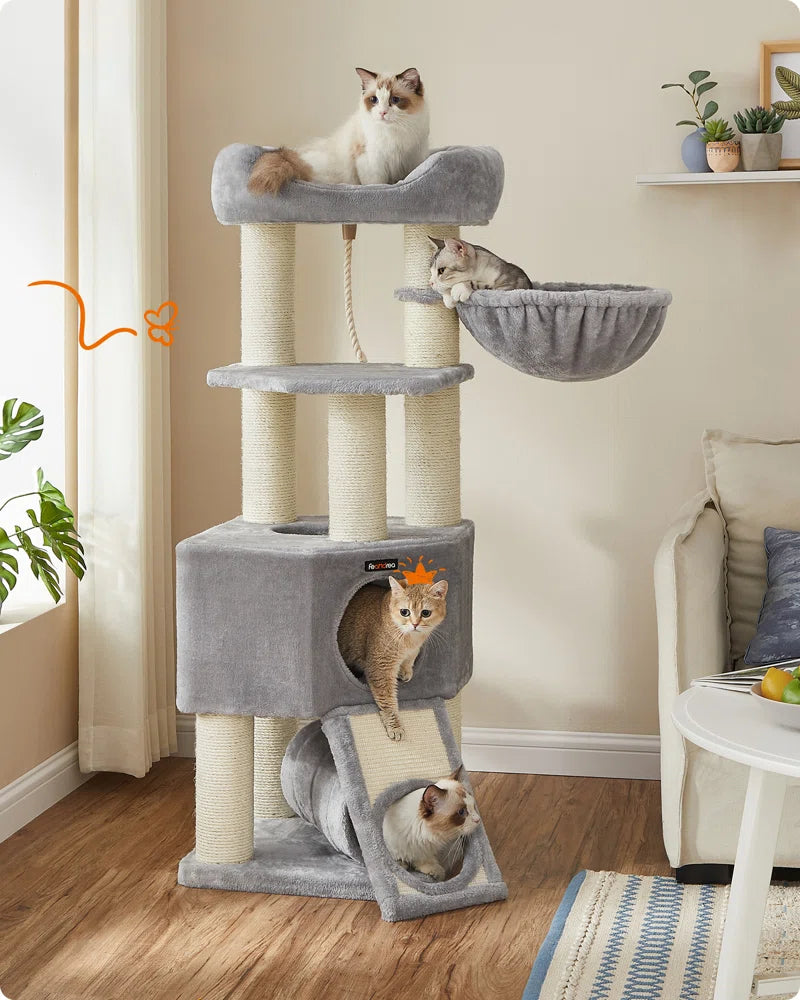 141cm H Cat Tree: Ultimate Multi-Level Playground for Your Cat