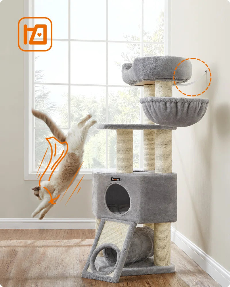 141cm H Cat Tree: Ultimate Multi-Level Playground for Your Cat