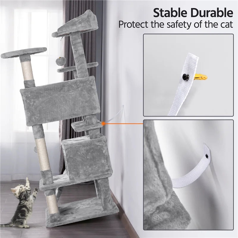 Tristin 138.5cm H Cat Tree - Exclusive Multi-Level Haven for Active Cats