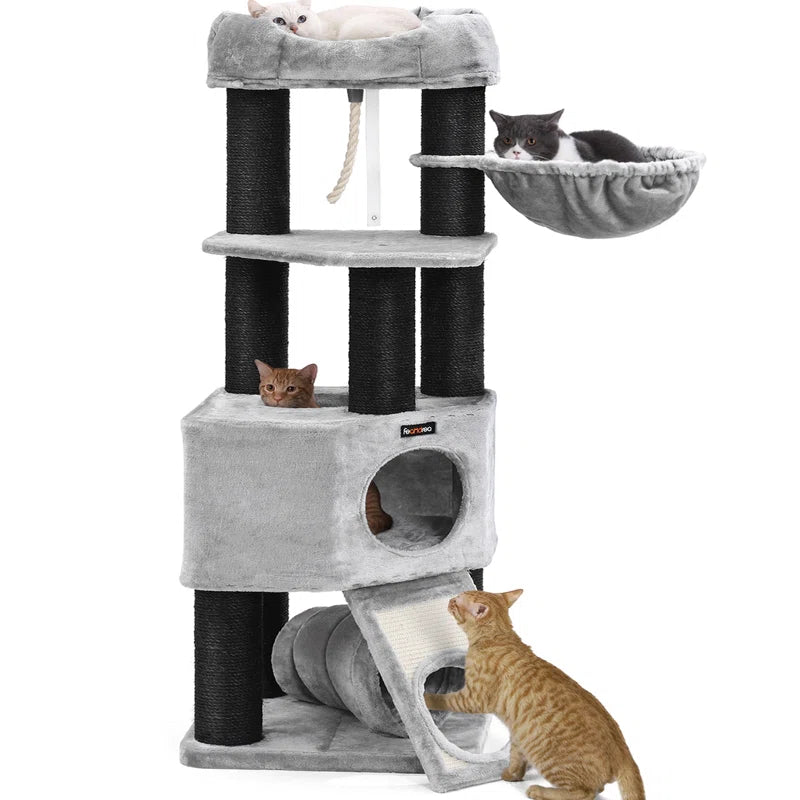 141cm H Cat Tree: Ultimate Multi-Level Playground for Your Cat