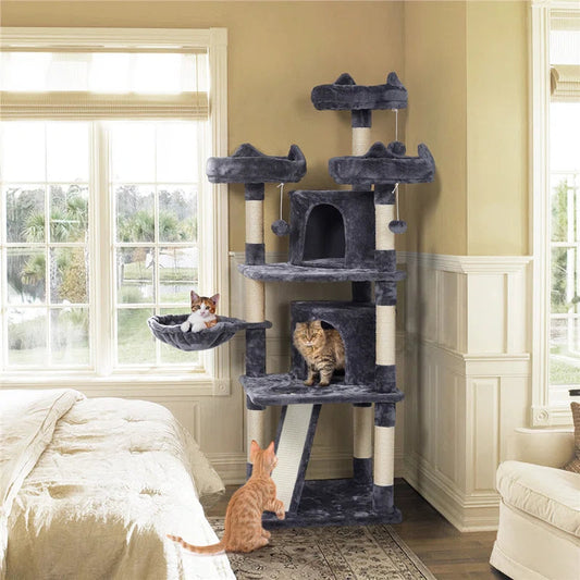 Cat Tree 175 cm: Exclusive Luxury Tower for Cat Lounging and Play