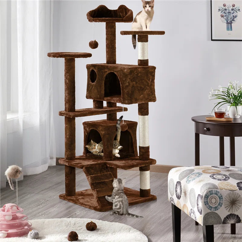 Tristin 138.5cm H Cat Tree - Exclusive Multi-Level Haven for Active Cats